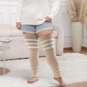 Plus Size Leg Cream Warmers Socks